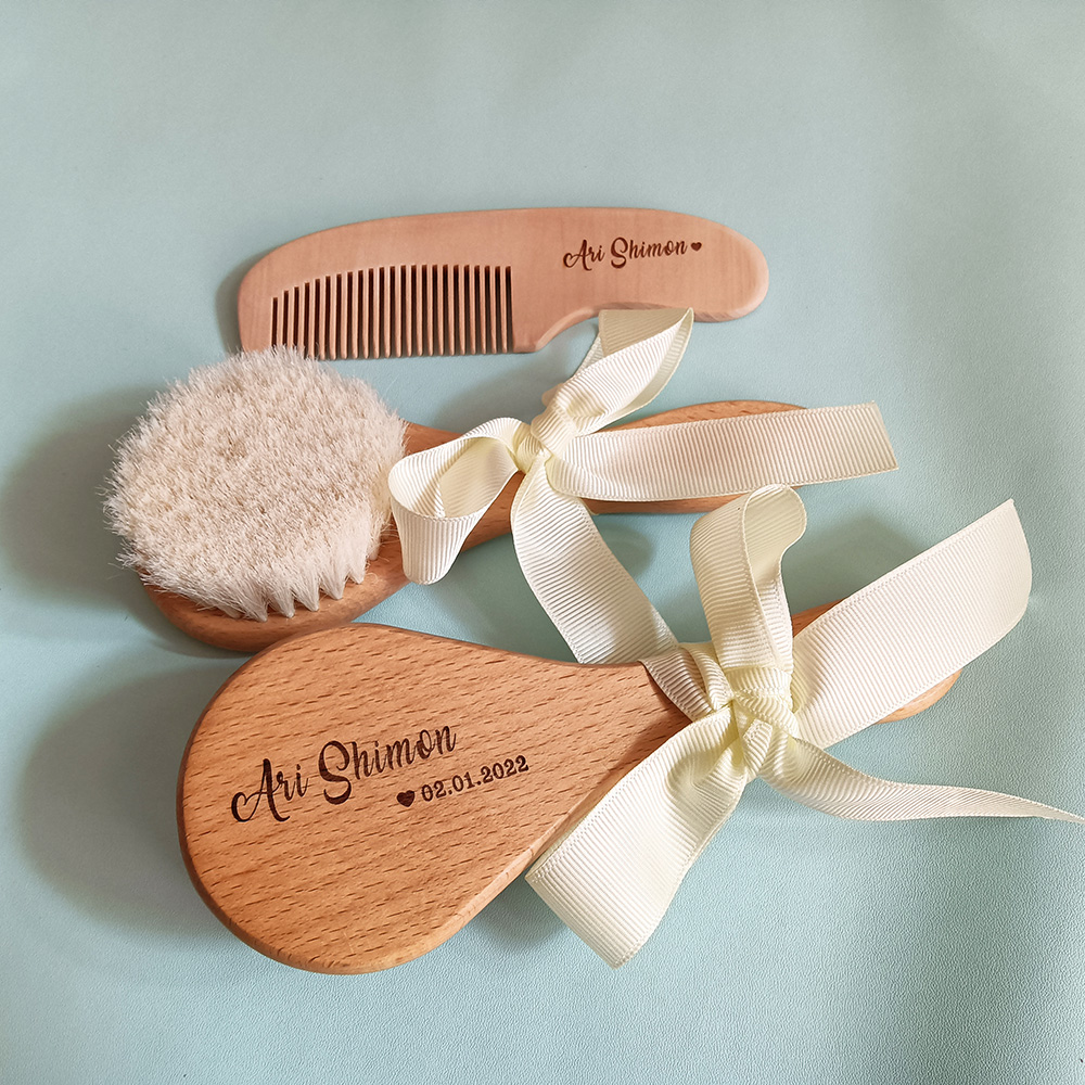 Hair Care Names - Babybadkam met aangepaste naam, haarborstel voor